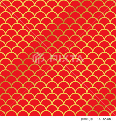 Seamless Golden Red Traditional Chinese Background 36385861