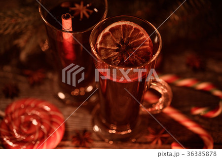 Christmas or New Year mulled wine in the evening 36385878