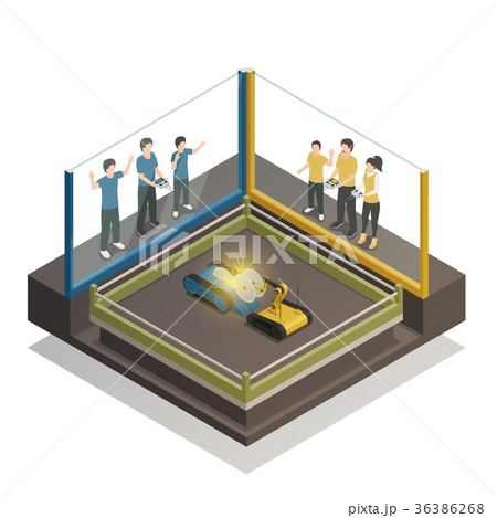Controlled Robots Isometric Design Concept  36386268