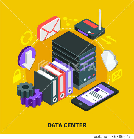 Data Center Isometric Design Concept 36386277