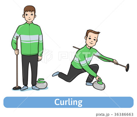 The young man, player in Curling, standing and in The young man, player in Curling, standing and in 36386663