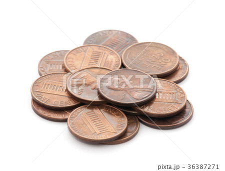 American cents on white background American cents on white background 36387271