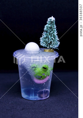 Merry Christmas with slime and frog 36388507