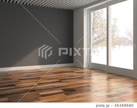 Interior empty room 3D rendering 36389680