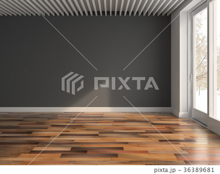 Interior empty room 3D rendering 36389681