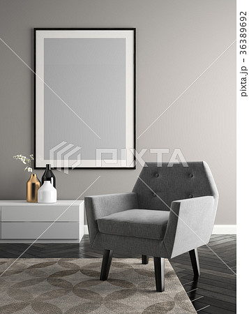 Interior modern design room 3D illustration 36389692