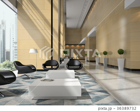 Interior of a hotel reception 3D illustration Interior of a hotel reception 3D illustration 36389732