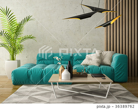 Interior modern design room 3D illustration 36389762