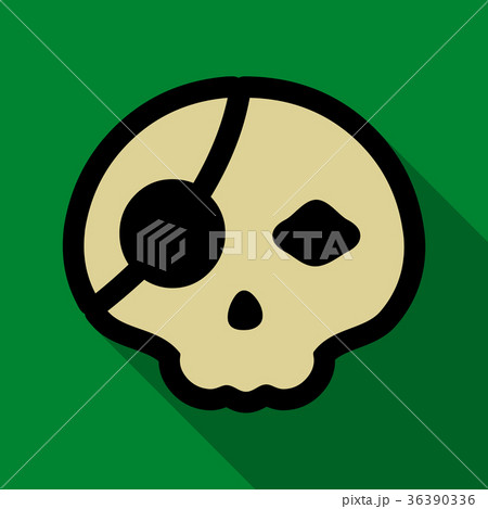 Flat icon with shadow pirate skull 36390336