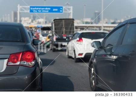traffic jam with row of cars traffic jam with row of cars 36390433