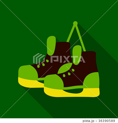 Flat Icon with shadow skates Flat Icon with shadow skates 36390589