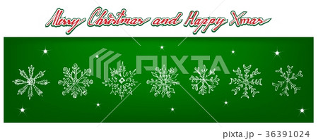 Hand Drawn Row of Various Christmas Snowflake 36391024