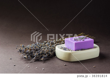 Bar of natural lavender soap Bar of natural lavender soap 36391814