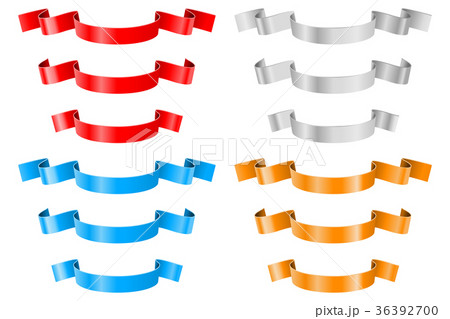Colored ribbon banners. Satin shiny ornaments Colored ribbon banners. Satin shiny ornaments 36392700