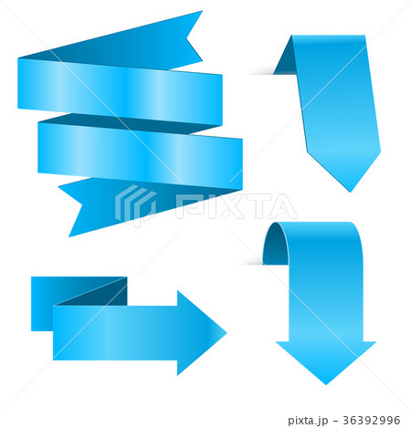 Blue signs - ribbon scroll and arrows Blue signs - ribbon scroll and arrows 36392996