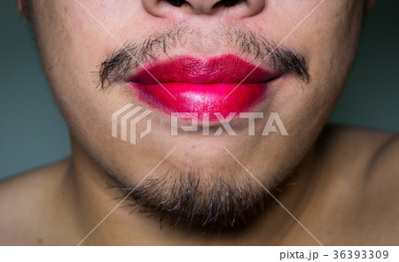 Colorful lipstick on the mouth. 36393309