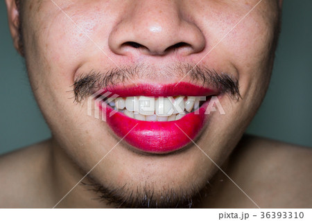 Colorful lipstick on the mouth. Colorful lipstick on the mouth. 36393310