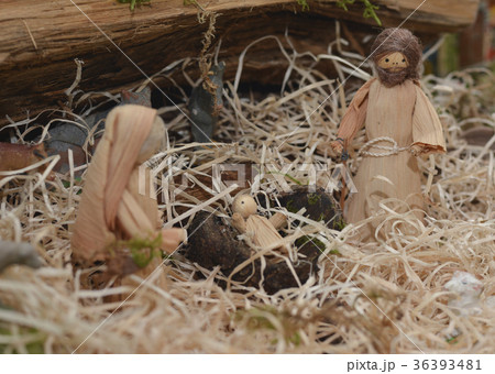 Christmas creche with Joseph Mary and Jesus 36393481