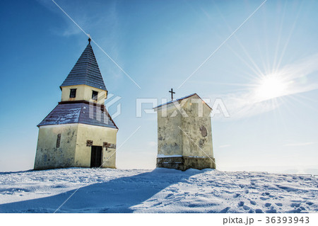 Calvary in Nitra, Slovakia, winter religious scene Calvary in Nitra, Slovakia, winter religious scene 36393943