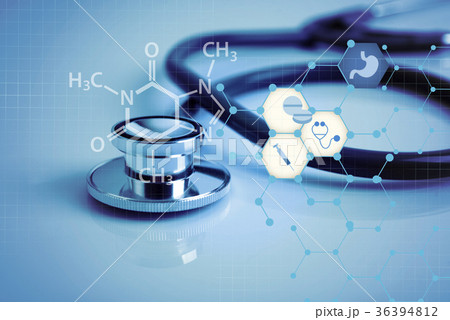 stethoscope with icon science technology stethoscope with icon science technology 36394812