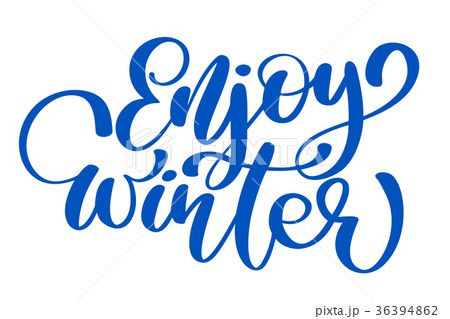 calligraphy enjoy Winter Merry Christmas card with calligraphy enjoy Winter Merry Christmas card with 36394862