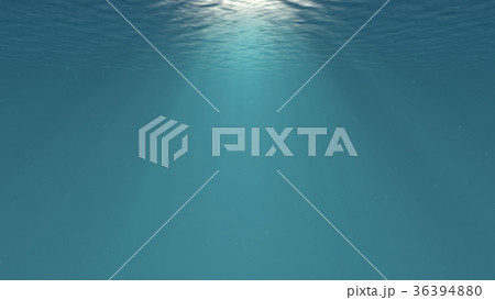 Lightrays Shining through Deep Ocean Water Surface Lightrays Shining through Deep Ocean Water Surface 36394880