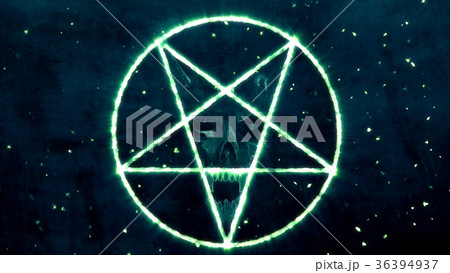 Inverted Pentagram Symbol with Face of the Evil Inverted Pentagram Symbol with Face of the Evil 36394937
