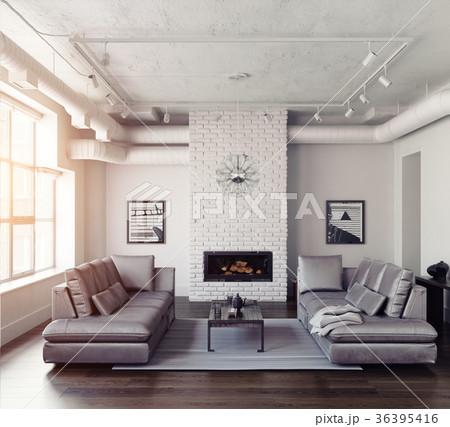 Modern living room interior Modern living room interior 36395416