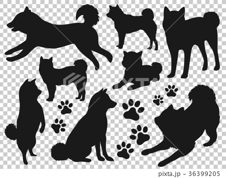 Dog silhouette material set - Stock Illustration [36399205] - PIXTA