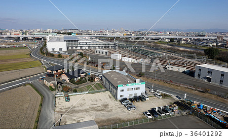 空撮　福岡市西区上空より撮影・地下鉄七隈線車両基地 36401292