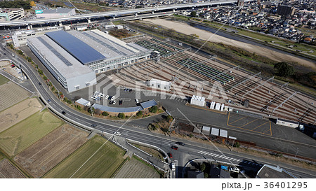 空撮　福岡市西区上空より撮影・地下鉄七隈線車両基地 36401295