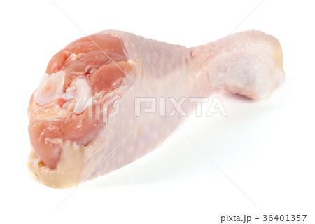 one raw chicken drumstick isolated on white one raw chicken drumstick isolated on white 36401357