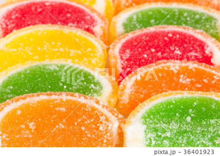 colorful jellies like slices of lemon and orange 36401923