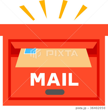 郵便受けに投函される郵便物のイラスト素材