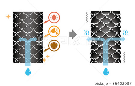 健康な髪の毛とダメージを受けた髪の毛の拡大比較図(文字なし) 36402087