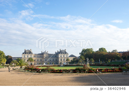 リュクサンブール公園内のリュクサンブール宮殿の風景 36402946