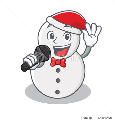 Singing snowman character cartoon style Singing snowman character cartoon style 36404256