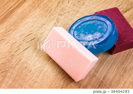 natural soap bar on wooden background 36404285
