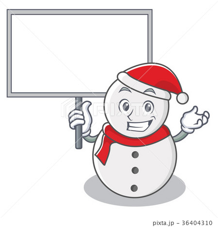 Bring board snowman character cartoon style Bring board snowman character cartoon style 36404310