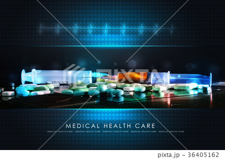 Syringe with pills 36405162