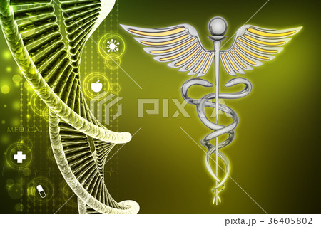 Dna and caduceus sign 36405802