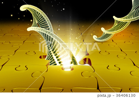 model of twisted chrome DNA chain in broken floor model of twisted chrome DNA chain in broken floor 36406130