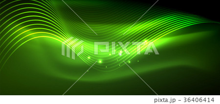 Glowing abstract wave on dark, shiny motion 36406414