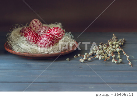 Still life with decorated Easter eggs 36406511