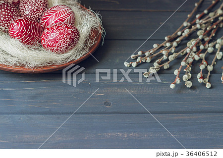 Still life with decorated Easter eggs Still life with decorated Easter eggs 36406512