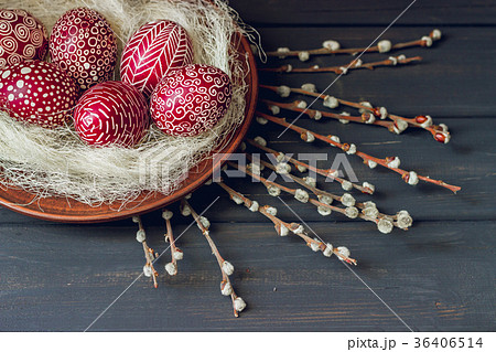 Still life with decorated Easter eggs Still life with decorated Easter eggs 36406514