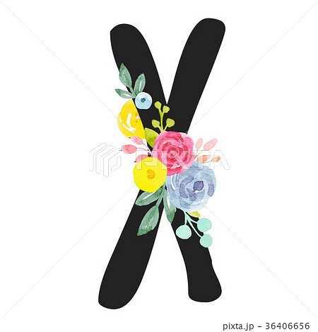 Watercolor roman alphabet capital letter 36406656