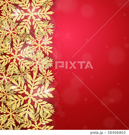 Christmas gold glittering snowflakes background 36406803