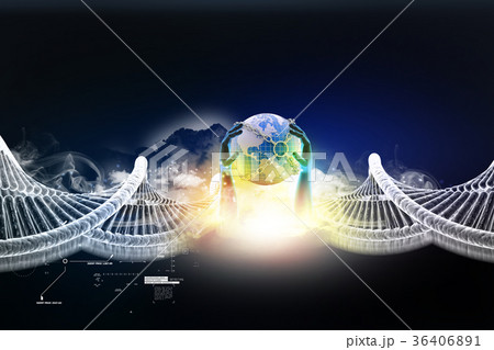 Earth globe close in chain 36406891