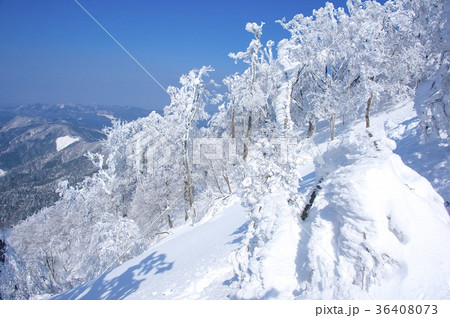 雪の高見山と霧氷 36408073